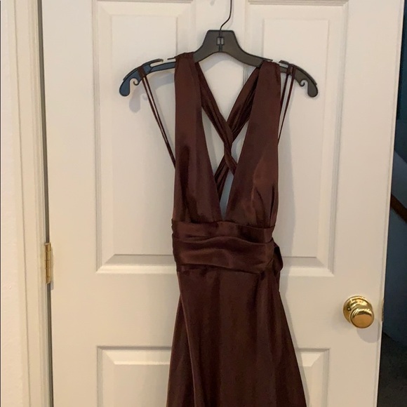 Full length brown formal dress - Picture 2 of 8
